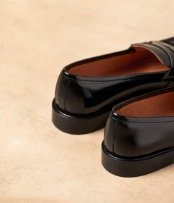 Femme Mellow Yellow Derbies, Mocassins-Mocassins cuir noir Angella