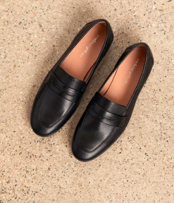 Femme Mellow Yellow Derbies, Mocassins-Mocassins cuir noir Jackie