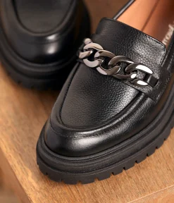 Femme Mellow Yellow Derbies, Mocassins-Mocassins cuir noir Xavier