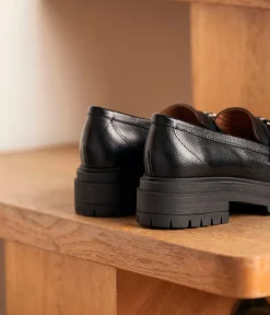 Femme Mellow Yellow Derbies, Mocassins-Mocassins cuir noir Xavier