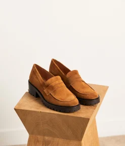 Femme Mellow Yellow Derbies, Mocassins-Mocassins cuir velours Aubree