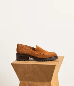 Femme Mellow Yellow Derbies, Mocassins-Mocassins cuir velours Aubree