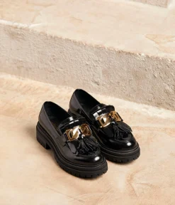 Femme Mellow Yellow Derbies, Mocassins-Mocassins noirs crantés Anelia