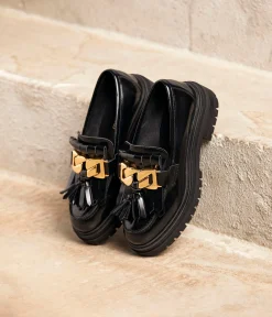 Femme Mellow Yellow Derbies, Mocassins-Mocassins noirs crantés Anelia