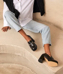 Femme Mellow Yellow Derbies, Mocassins-Mocassins noirs Crysta