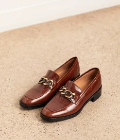 Femme Mellow Yellow Derbies, Mocassins-Mocassins vernis marron Oriane