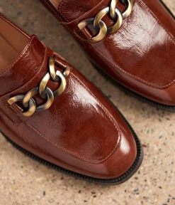 Femme Mellow Yellow Derbies, Mocassins-Mocassins vernis marron Oriane