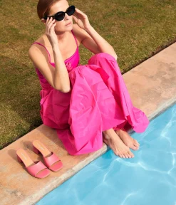 Femme Mellow Yellow Mules-Mules cuir rose Lana