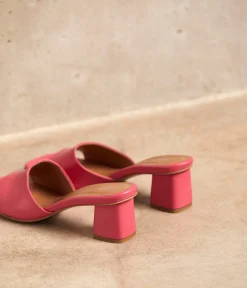 Femme Mellow Yellow Mules-Mules cuir rose Lana