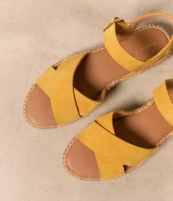 Femme Mellow Yellow Espadrilles-Sandales corde ocre Pio