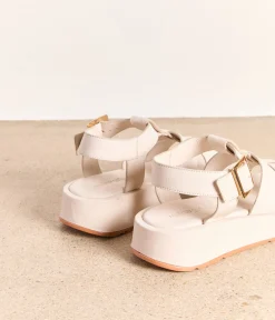 Femme Mellow Yellow Sandales, Mules-Sandales cuir écru Billie