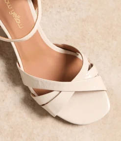 Femme Mellow Yellow Sandales, Mules-Sandales cuir écru Emanuela