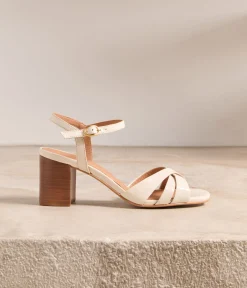 Femme Mellow Yellow Sandales, Mules-Sandales cuir écru Emanuela