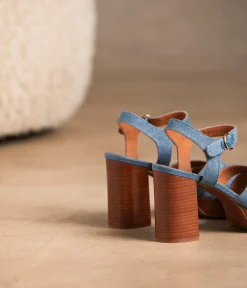 Femme Mellow Yellow Sandales-Sandales denim bleu Laure