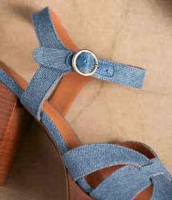 Femme Mellow Yellow Sandales-Sandales denim bleu Laure