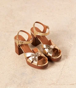 Femme Mellow Yellow Sandales-Sandales dorées Laure