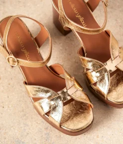 Femme Mellow Yellow Sandales-Sandales dorées Laure