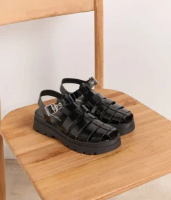 Femme Mellow Yellow Sandales-Sandales noires vernies Moe