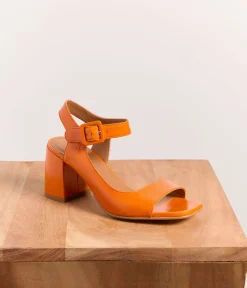 Femme Mellow Yellow Sandales-Sandales orange vernies Léondre