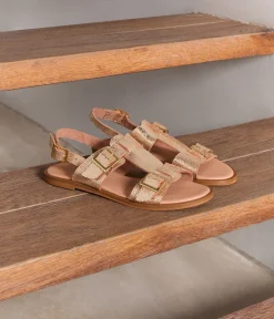 Femme Mellow Yellow Sandales-Sandales plates platine Nikki