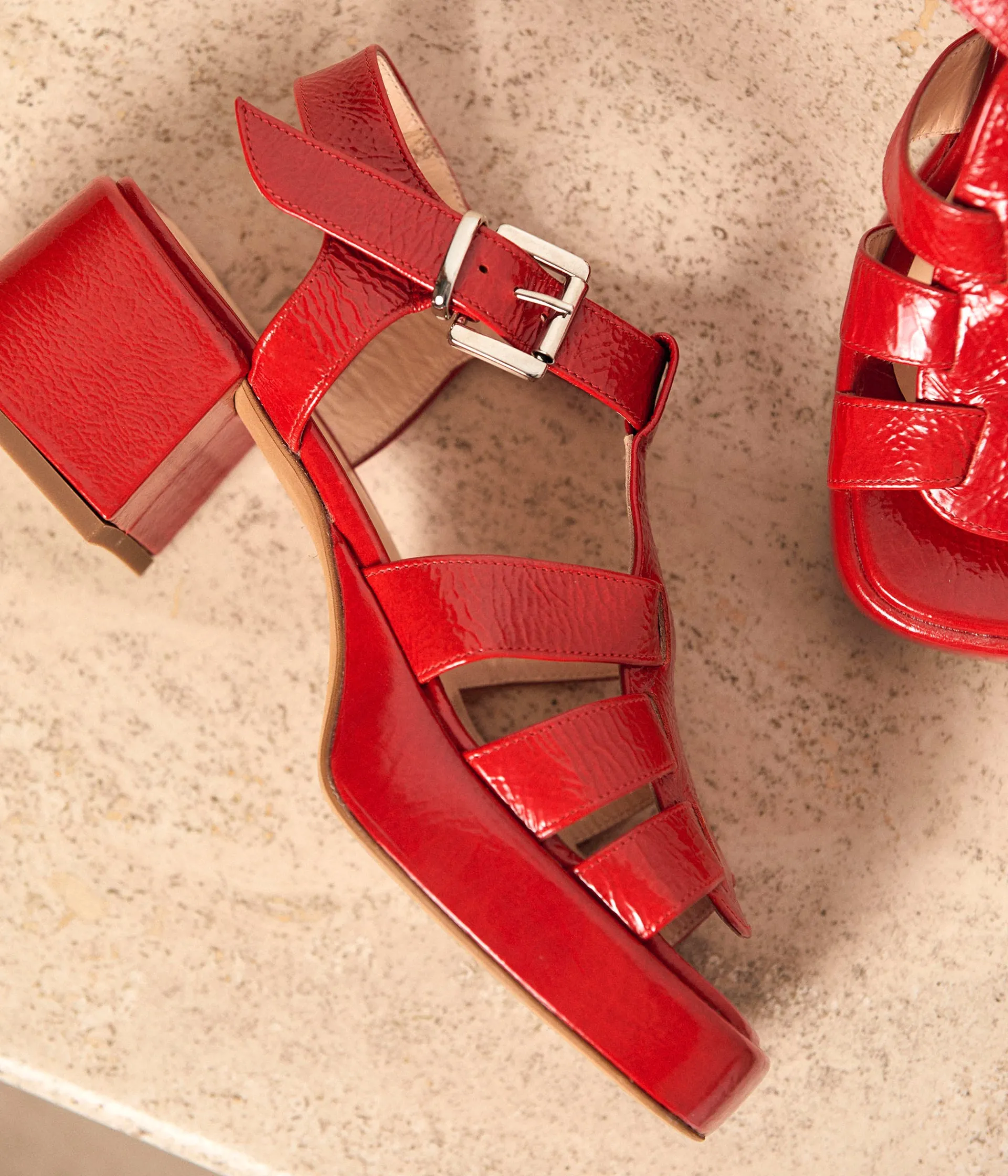 Femme Mellow Yellow Sandales-Sandales rouges vernies Eden