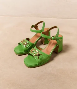 Femme Mellow Yellow Sandales-Sandales vernies vertes Tara