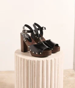 Femme Mellow Yellow Sandales-Sandales-sabots noires Vicky