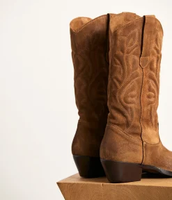 Femme Mellow Yellow Bottes-Santiags cuir velours Zély