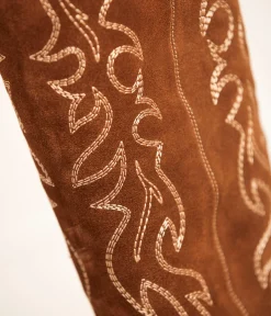 Femme Mellow Yellow Bottes-Santiags velours tabac Tokyo