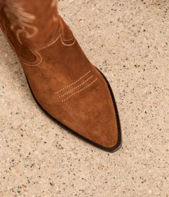 Femme Mellow Yellow Bottes-Santiags velours tabac Tokyo