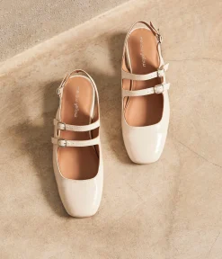 Femme Mellow Yellow Ballerines, Slingbacks-Slingbacks vernies Daisy