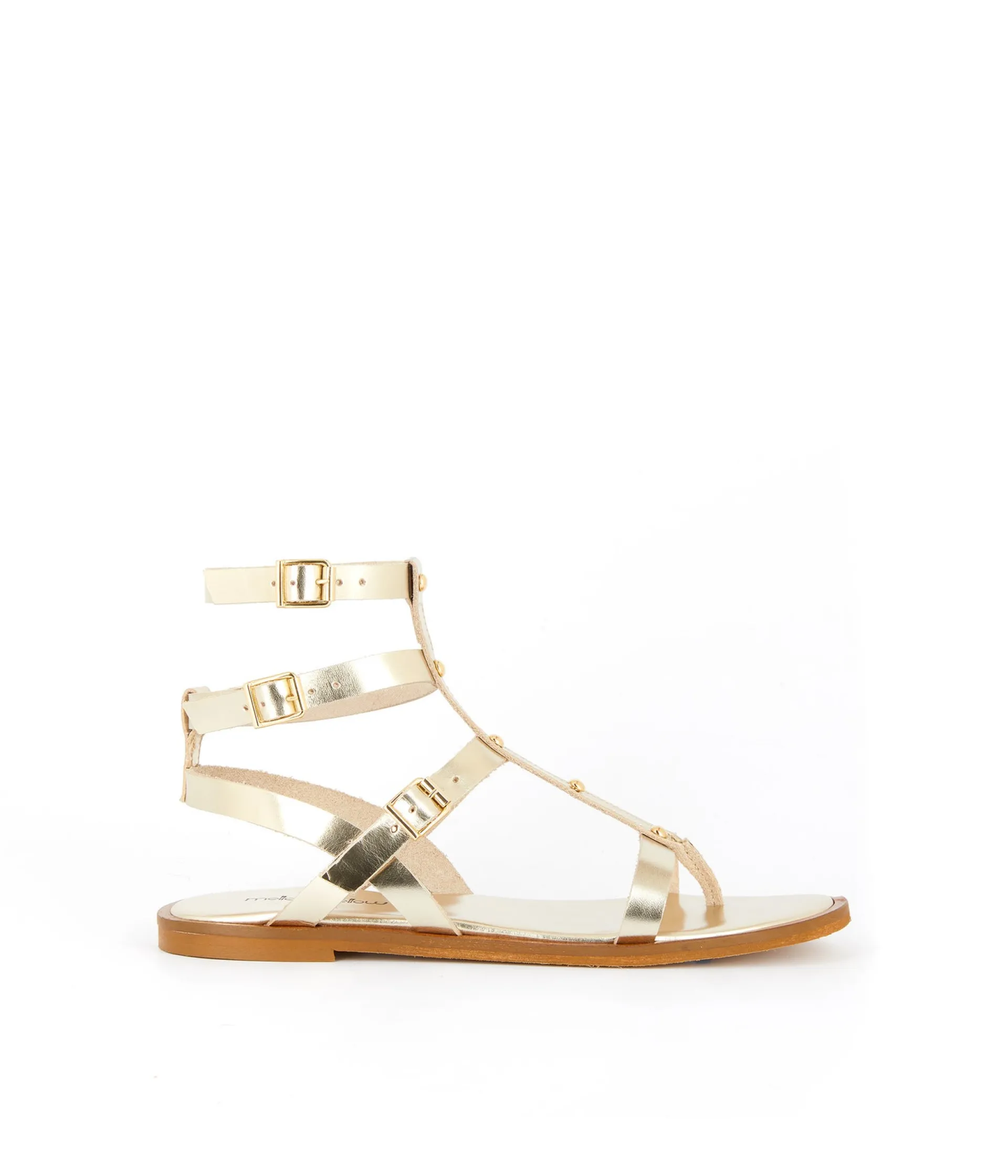 Femme Mellow Yellow Sandales-Spartiates cuir platine Rita