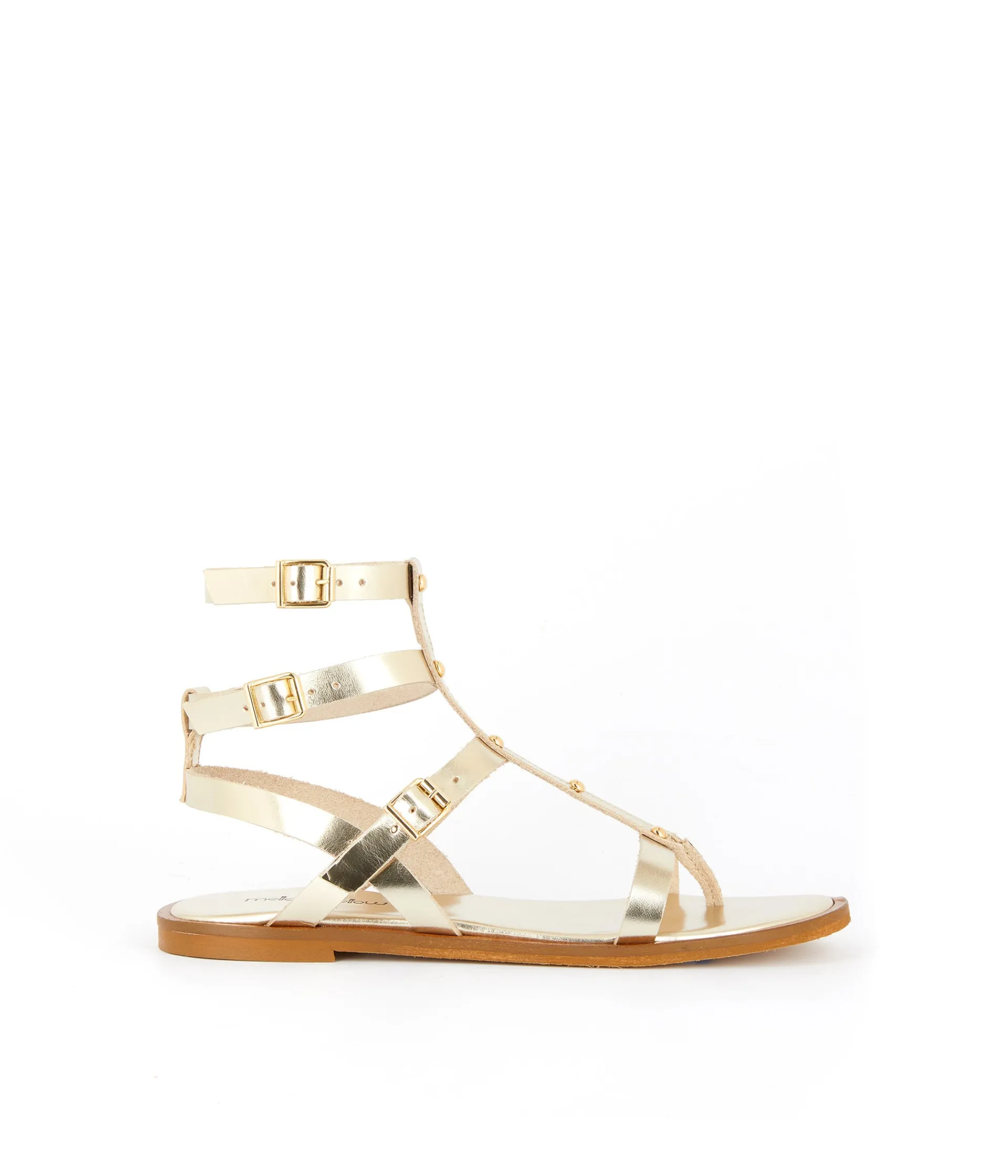 Femme Mellow Yellow Sandales-Spartiates cuir platine Rita